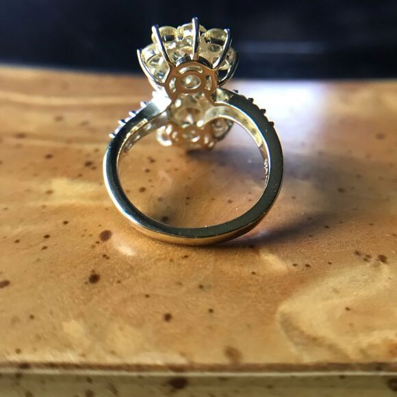 Natural Heliodor Yellow Beryl Sterling Silver Cocktail Ring Size 7 - Picture 5 of 8